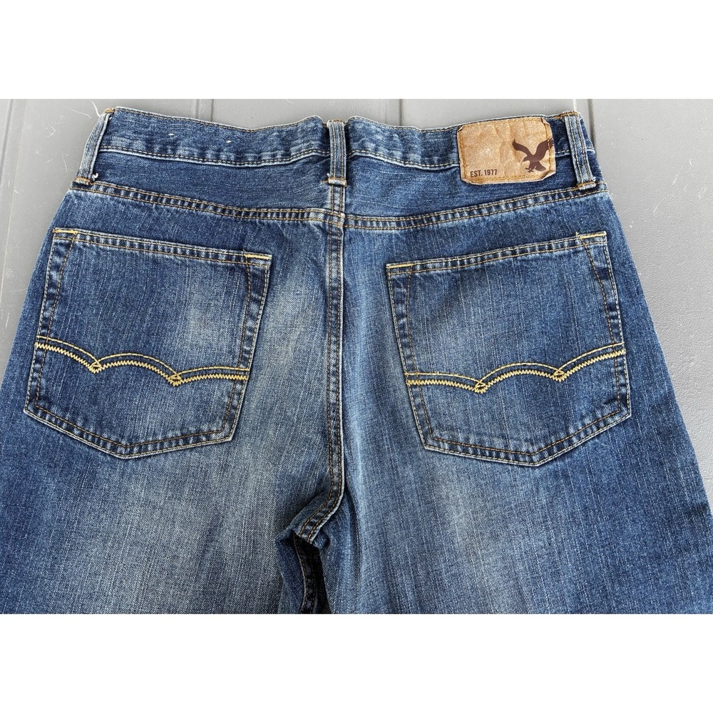 American Eagle Men's Relaxed Straight Fit Blue Jeans 32 X 34 Western Classic
